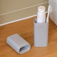 thumbnail image 1 of Compact Travel Toothbrush Holder with Ventilation Holes Portable Toothpaste Storage Container School Camping 7.87x2.36x1.57 inch（Gray）, 1 of 6