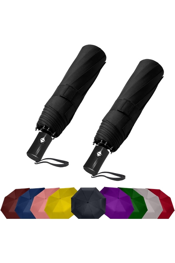 Compact Travel Umbrella - Windproof Auto Open/Close, Lightweight Folding Umbrella wIth Fiberglass Frame & Waterproof Canopy. Fits Backpack/Purse. (Garden Butterfly)