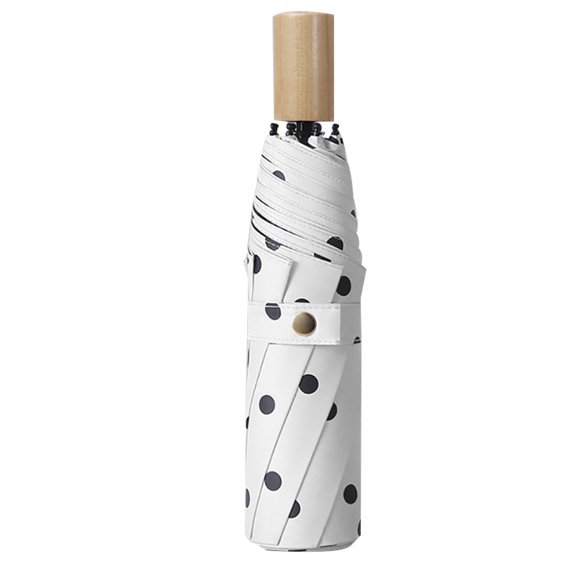 Compact Travel Umbrella Windproof Double Canopy Construction - Fashion Dots Print Folding Waterproof Windproof Sun Protection Umbrella Parasol Portable and Lightweight for Easy Carry
