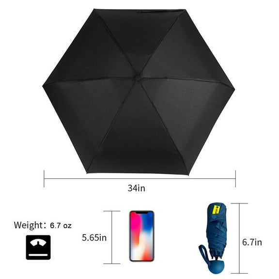 Compact Travel Umbrella with Lightweight Tote Bag and Convenient Pocket Set for