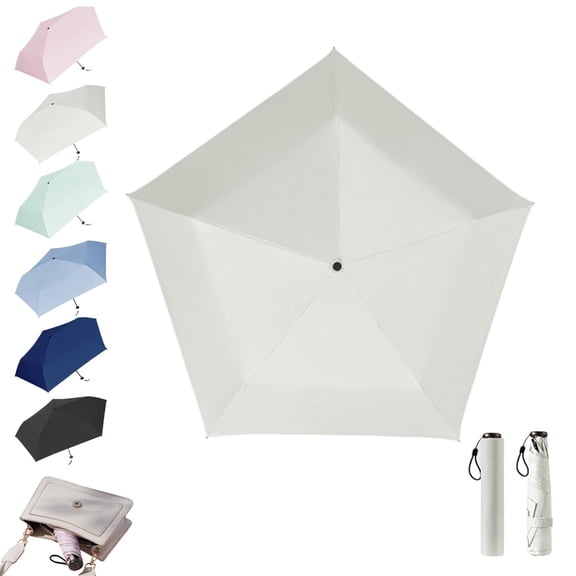 Compact Travel Umbrella with UV Sun Shade, Windproof Mini Folding Rain Umbrella for Bag