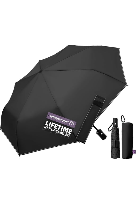 Compact Travel Windproof Umbrella, 43" Auto open/close Folding Quick Dry Umbrellas for Rain, Lightweight Portable Small for Backpack Car, Thoughtful Gift for Women Men Kids, TSA Approved