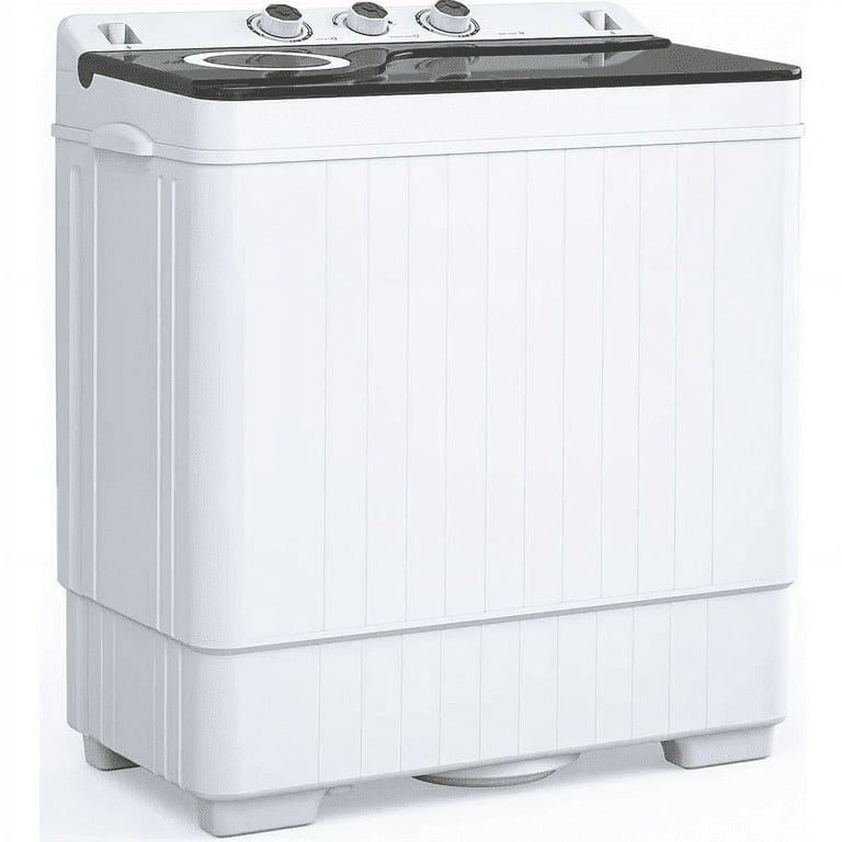 Small Clothes Washing Machines,SAFEPLUS Compact Mini Twin Tub Versatile Washing Machine with 8 lbs Washing &5 lbs Spin Dryer Load Cappacity Gravity