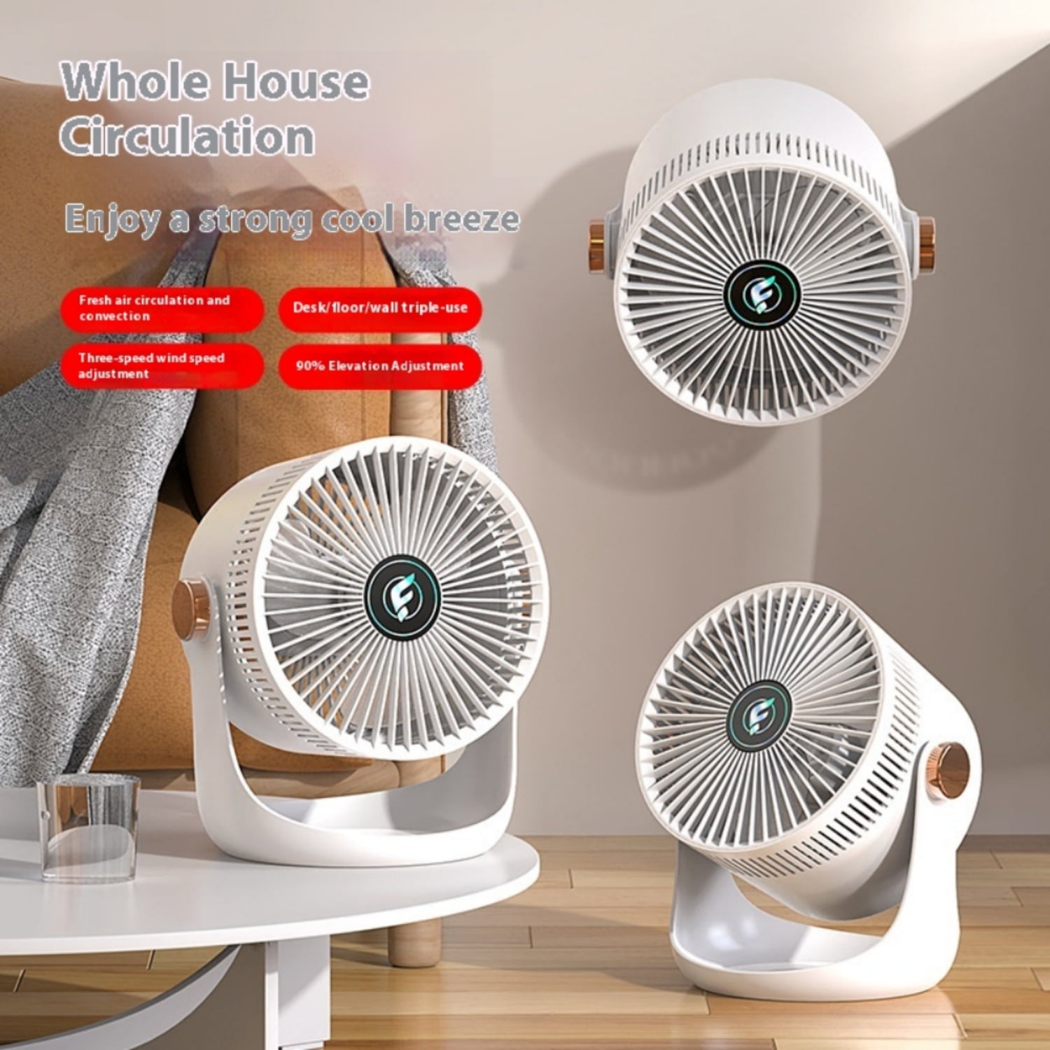 Compact USB Desk Fan High Airflow Mini Fan for Home Office Laptop PC ...