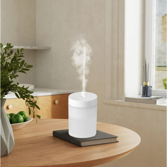 Compact USB Humidifier for Bedroom and Home, Quiet Cool Mist with Easy Cleaning, Powerful Mist Output to Relieve Dry Skin, Nasal Congestion, and Promote Better Sleep and Health