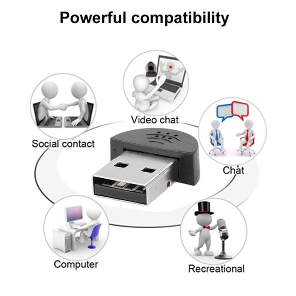Compact USB Mic For Laptop/Desktop, Plug  Play, Crystal,Clear Audio For Voice Recognition  Skype