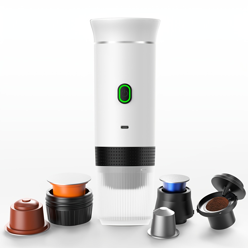 Gallery Detail: Compact Usb Rechargeable Capsule Coffee Maker One Touch Brewing Sleek
