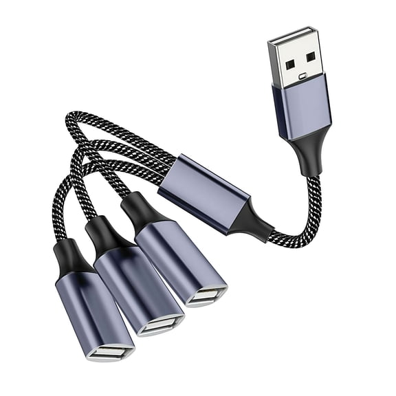 Compact USB Splitter Cable 480Mbps High Speed for Laptop Type C Devices Transfer