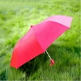 thumbnail image 1 of Compact Umbrella - Red - Great for Travel - Lightweight - 41" Canopy - 20.5" Long When Open - Push Button Auto - Polyester - Flat Top, 1 of 1