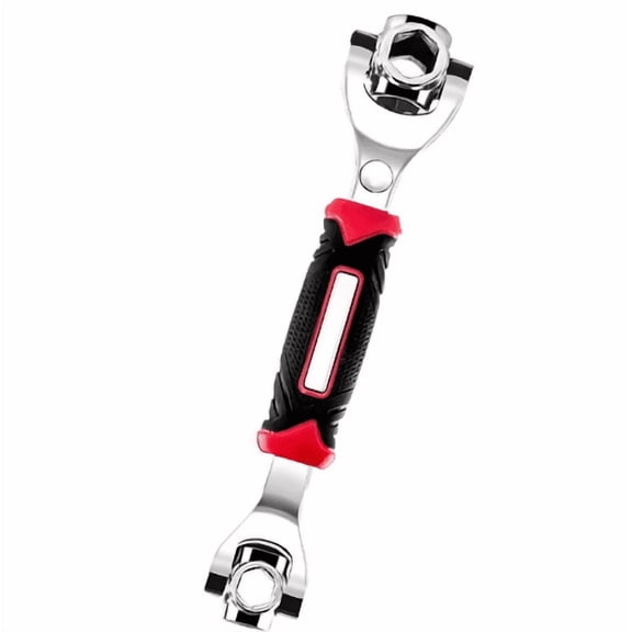 Compact Universal Wrench 52 in 1 Socket Wrench,Stainless Steel Multifunction Wrench Tool with 360 Degree Rotating Head,Spanner Tool for Home Bicycle Motorcycle Car Repair,9.8 inch,Black