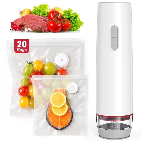 BoxLegend Compact Vacuum Sealer for Food,Powerful Handheld Vacuum Sealer Machine with 20 Reusable Bags (1 Pump + 20 Bags)