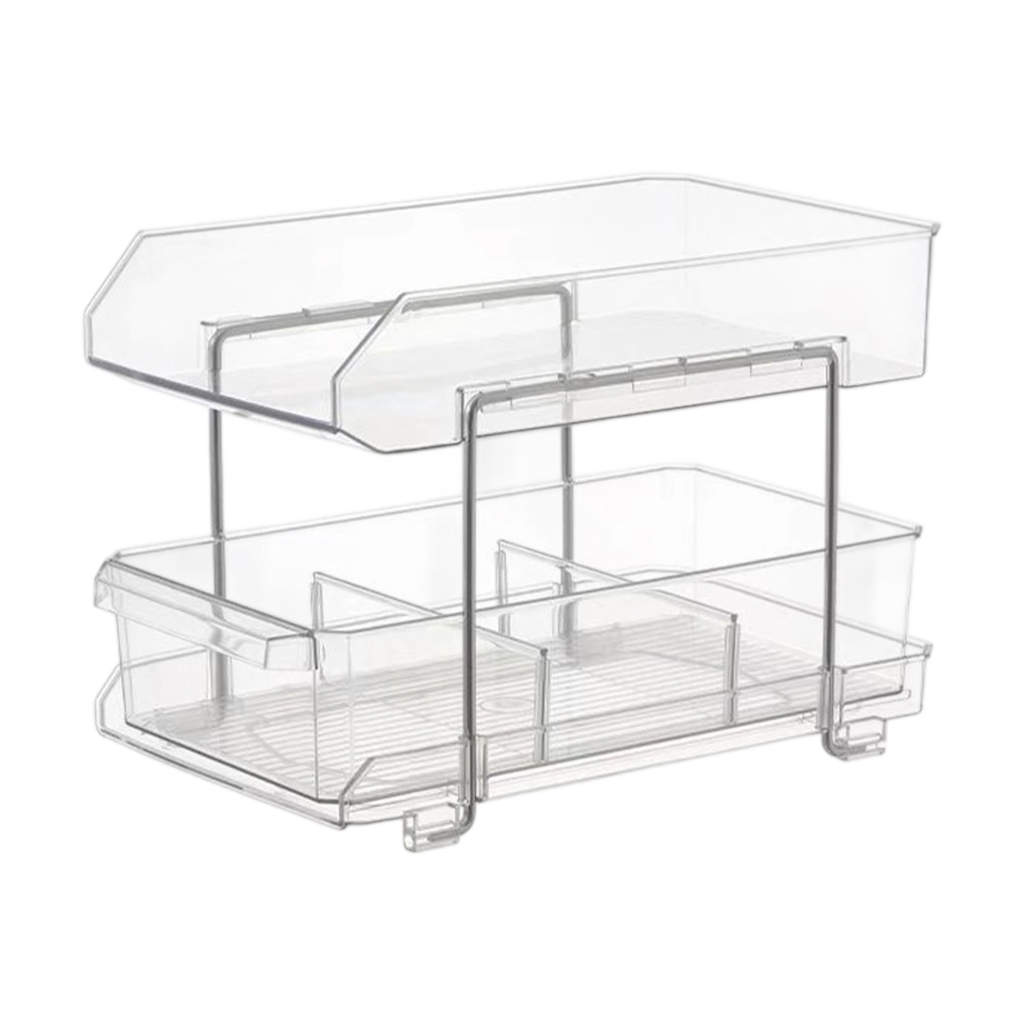 Compact Vertical Storage Rack Acrylic Under Sink Organizers With Dividers