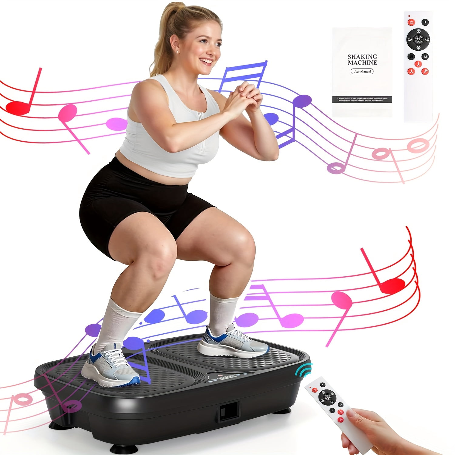 Compact Vibration Plate Exercise Machine - Silent Motor & Adjustable ...