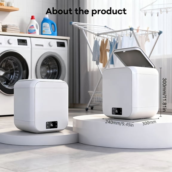 Compact Washing Machine with Touch Screen, High Torque & Disinfection for Home, Travel, Small Spaces, Underwear, Socks, Towels & Delicates