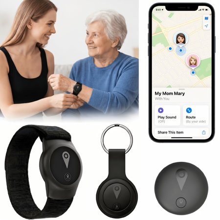 Compact Wearable GPS Tracker for Seniors & Students, Works with iOS & Android, Worldwide Location Tracking, No SIM Card & Monthly Fees, Also for Item Tracking
