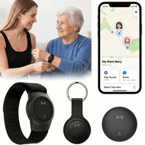 Compact Wearable GPS Tracker for Seniors & Students, Works with iOS & Android, Worldwide Location Tracking, No SIM Card & Monthly Fees, Also for Item Tracking