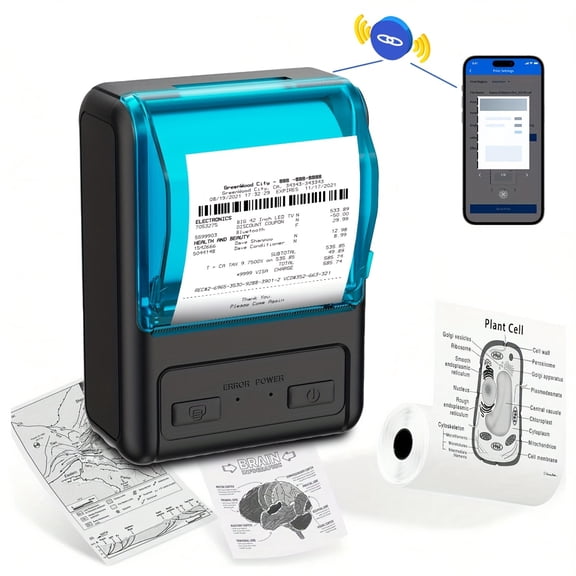 Compact Wireless Receipt Printer, 58Mm Thermal POS Printer for Small Enterprises, 2-Inch Mini Mobile Ticket Printer Compatible with Android And Windows Devices