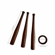 ‌Compact Wooden Baseball Bat - Solid Round Stick with Wood Ring