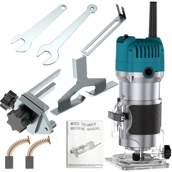 Compact Woodworking Router Trimmer Tool, Edge Milling Cutter Set for Chamfering & Holes, Ideal for Carpentry & Fine Woodworking, Perfect Gift for Father Boyfriend
