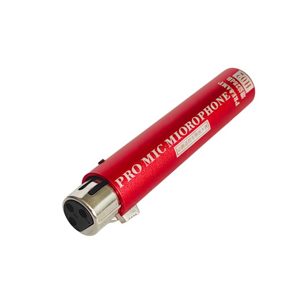 Compact XLR Mic Accessory with Inline Microphone Preamp, 48V Powered Metal Design for Podcast, Meeting, Streaming, and Voiceover Use