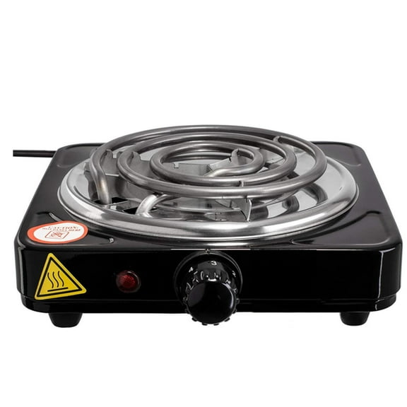 Compact and Portable Countertop Burner- Countertop Single Coiled Burner 1000 Watts Electric Hot Plate Temperature Controls Black