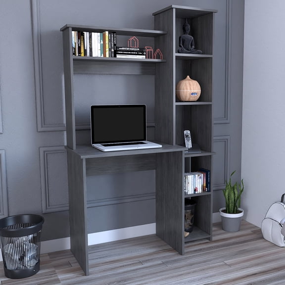 Compact and Practical Writing Desk - Great for Student Dormitories with Five Cubbies