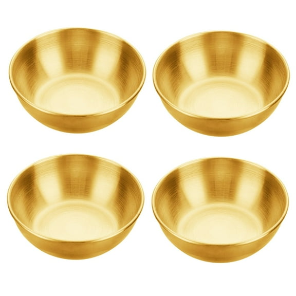Compact and Stylish 4 Pcs Stainless Steel Dipping Bowls for Any Table Setting Gold