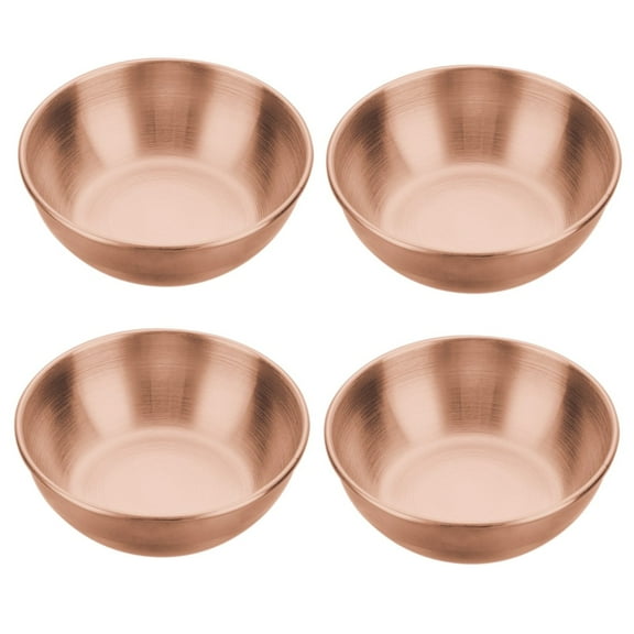 Compact and Stylish 4 Pcs Stainless Steel Dipping Bowls for Any Table Setting Rose Gold