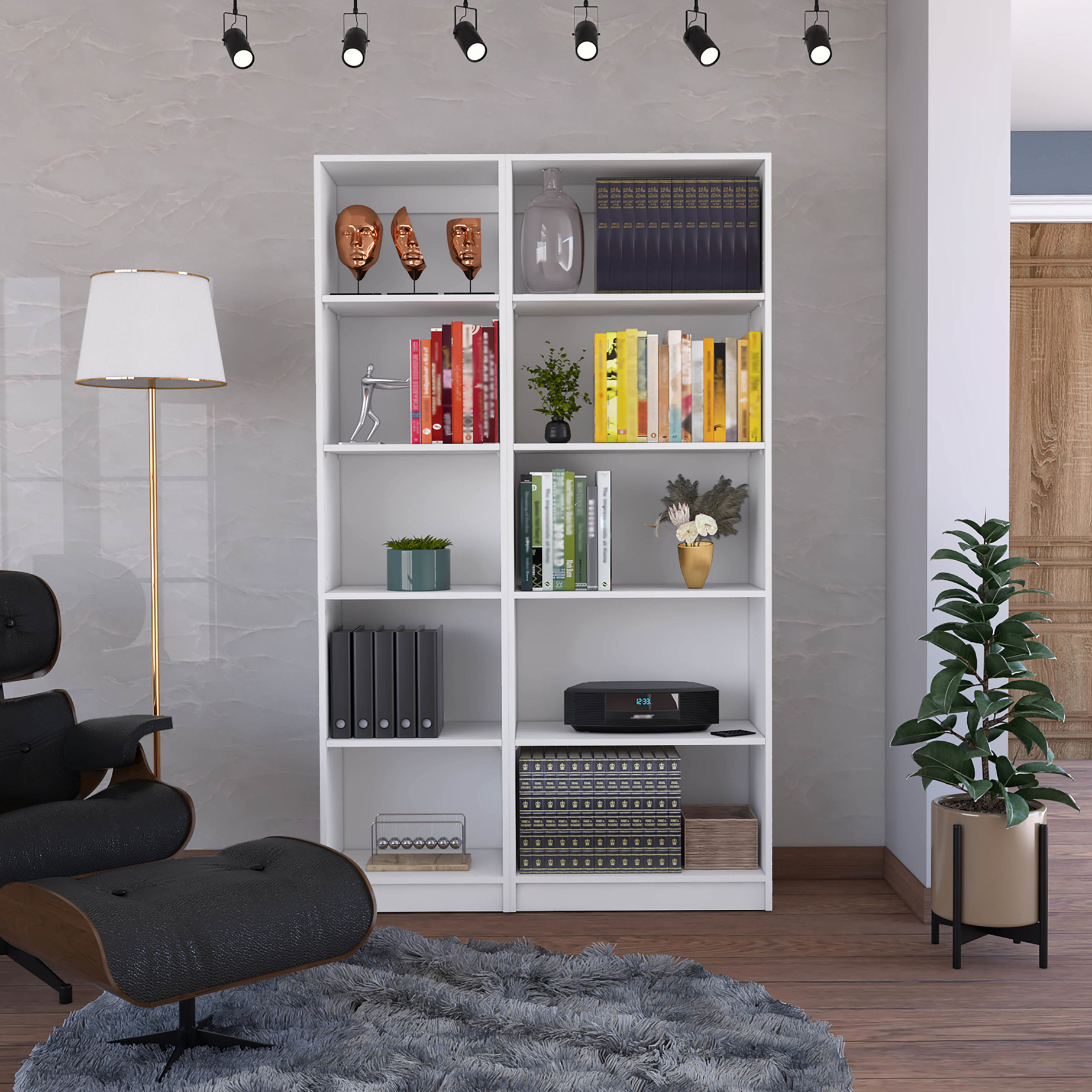 Compact but Spacious - Five Shelves in XS Bookcase - Different Decor ...