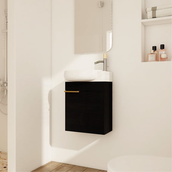 Compact vanity - Soft close doors for silent closure - In small powder rooms - Easy - to - clean and maintain