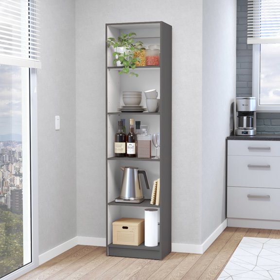 Compact yet Spacious Design - Transform your study area with a versatile 5 - shelf bookcase for efficient storage
