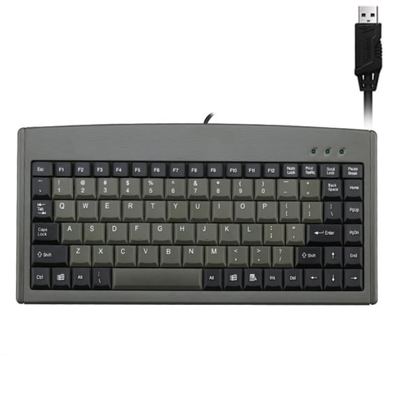 Compactly 88Key USB Ergonomic Keyboard Waterproof Design for Office Industrial Applications AT USB U+P Optional