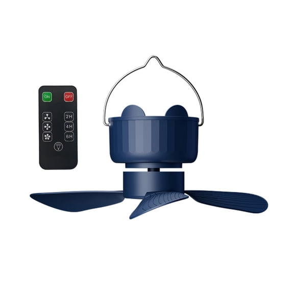 Compactly DC5V Hanging Fan Remote Operated 3Wind Gears Ceiling Fan Quiet Cooling For Home Camping Bed Tent Space