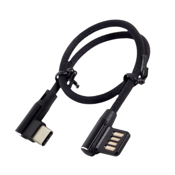 Compactly Left Right Angled USB C 3.1 Charging Cable Compatible for Mobile Devices Tablets 28AWG Wire Slimly Design