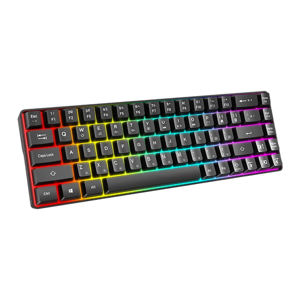 Compactly Mechanical Gaming Keyboard 68Key with LED Backlits Clear ...