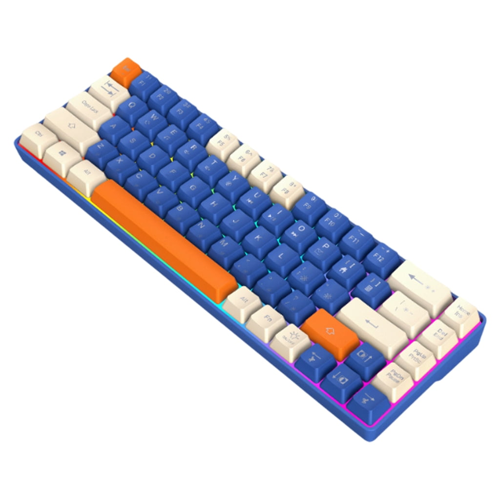 Compactly Mechanical Gaming Keyboard 68Key with LED Backlits Clear ...