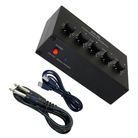 Compactly Portable Instrument Preamplifier with 22dB 500mAh Battery Sound Amplifiers for Studio Live