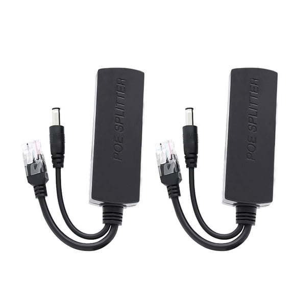 Compactly Power Over Ethernet Splitter 48V to 12V 1.2A Output Ethernet Power Adapter for Security Cameras Wireless Bridge 10/100Mbps