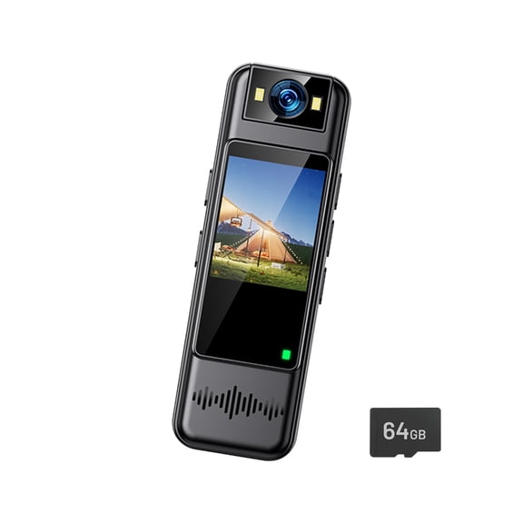 Compactly Wearable Security Camera 1080P Full Clearly video Recorder Looping Body Cameras with 64GB Storage Card