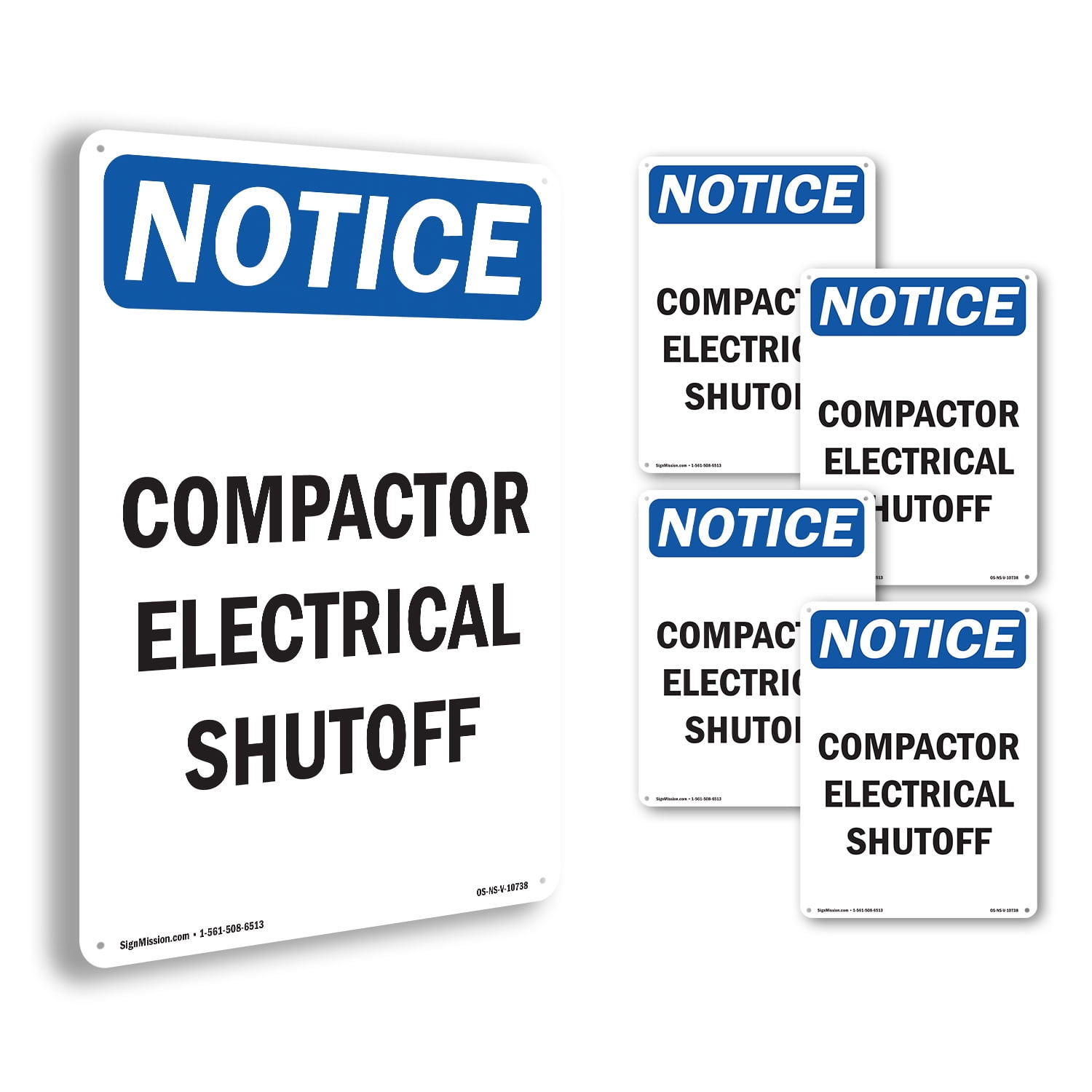 Compactor Electrical Shutoff OSHA Notice Rigid Plastic Sign 18 Inch x ...