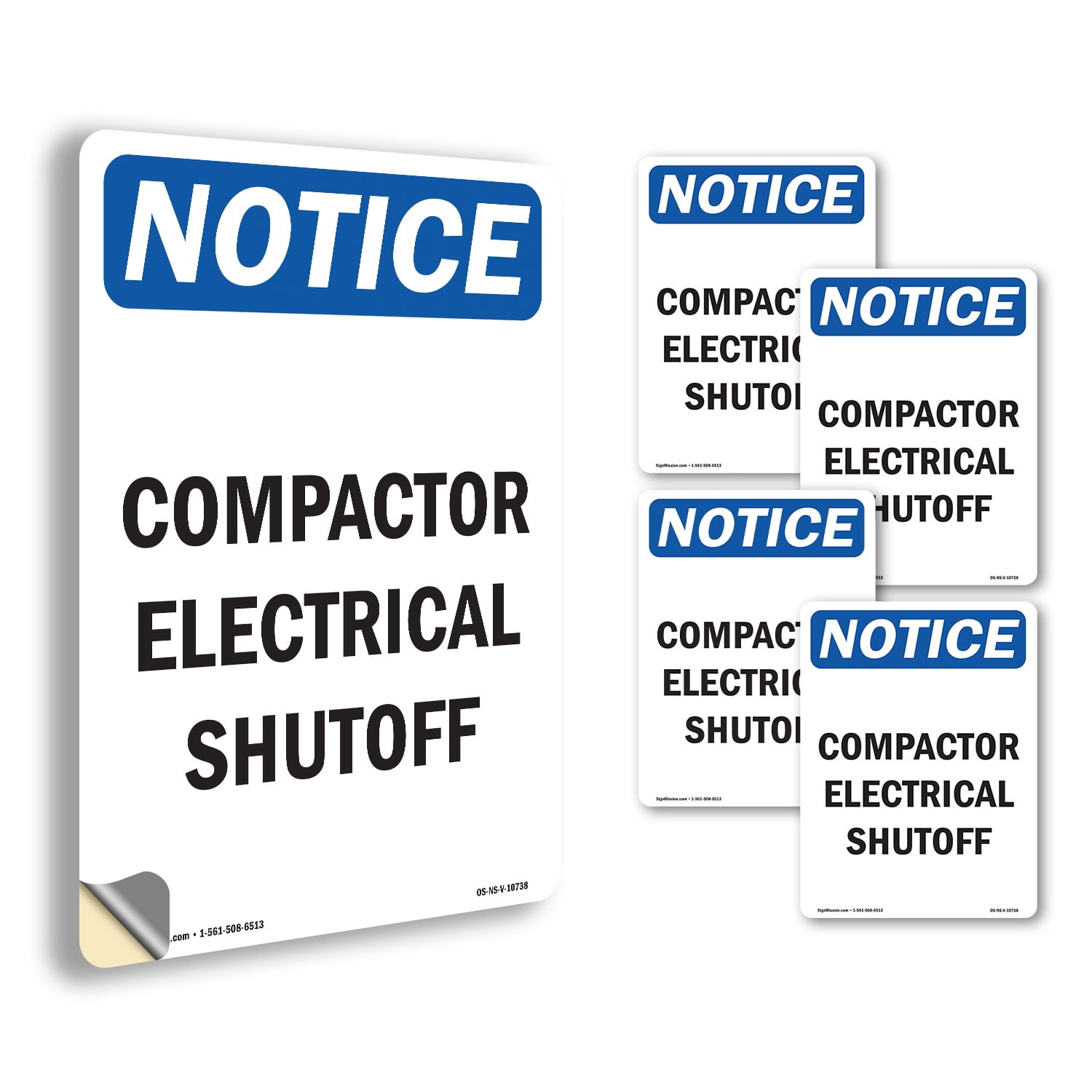 Compactor Electrical Shutoff OSHA Notice Vinyl Decal Label 18 Inch x 12 ...