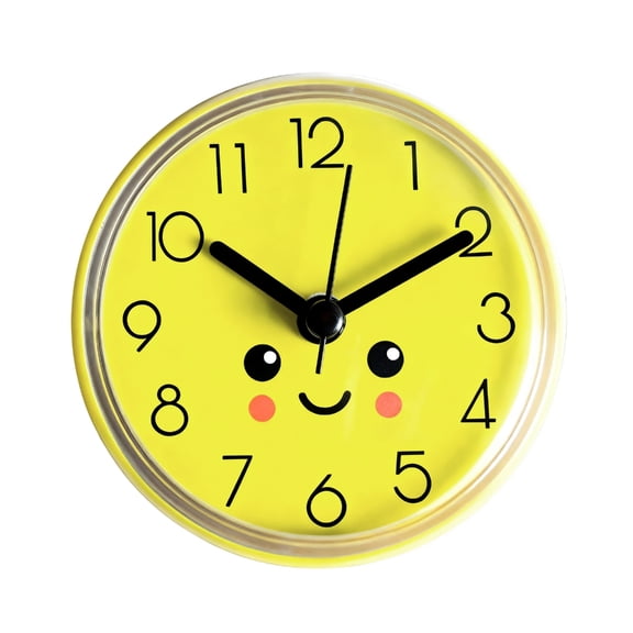 Compacts Anti Fog Analog Clock For Bathroom Kitchen Office Adhesive Suction Cup