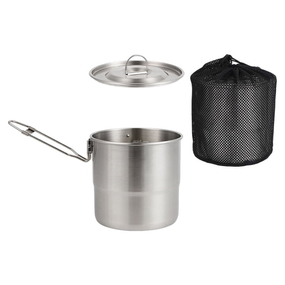 Compacts Backpacking Cookware Stainless Steel Camping Pot With Hanging