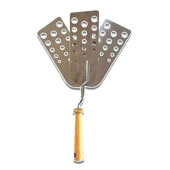 Compacts Foldable 3 Blade Hamburger Flipping Spatula Steel Construction BBQ Tool For Grilling And Camping