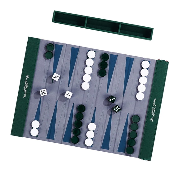 Compacts Rolls Up PU Leather Backgammon Game Mat Backgammon Board And Chess Set Waterproof For Beach Park And Home Use