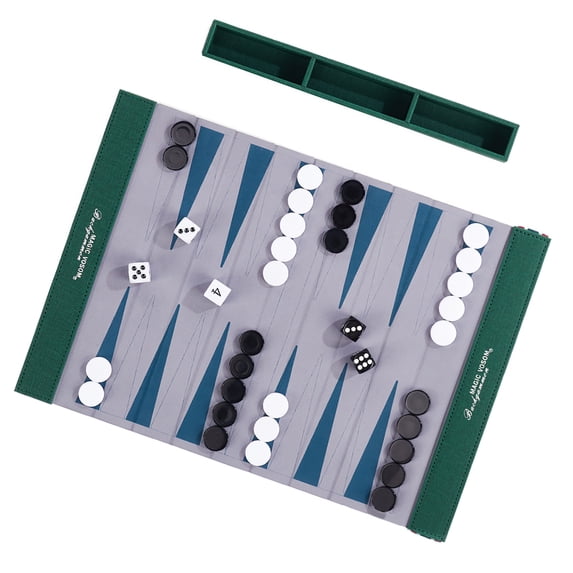 Compacts Rolls Up PU Leather Backgammon Game Mat Backgammon Board And Chess Set Waterproof For Beach Park And Home Use