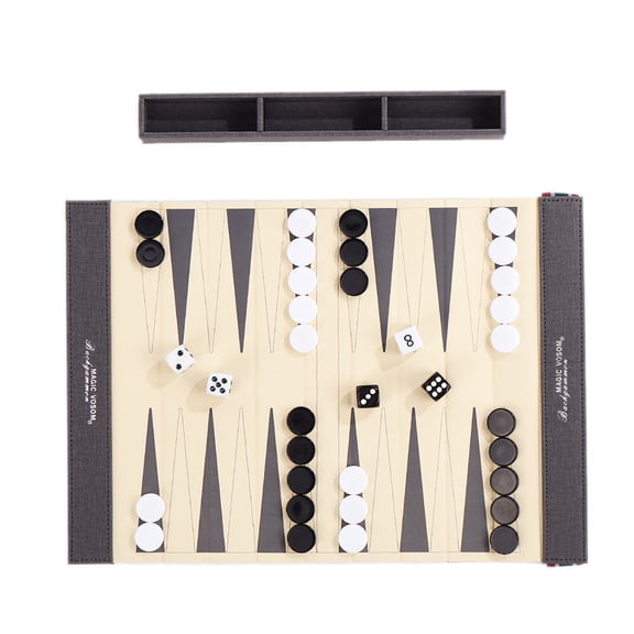 Compacts Rolls Up PU Leather Backgammon Game Mat Backgammon Board And Chess Set Waterproof For Beach Park And Home Use