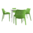 thumbnail image 1 of Luxury Commercial Living 5-Piece White and Tropical Green Recyclable Outdoor Patio Dining Set 32.25", 1 of 5