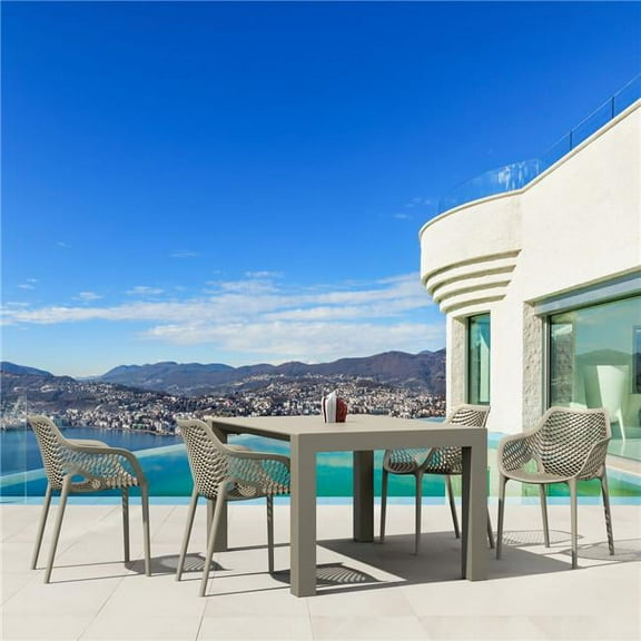 Compamia Air XL 5 Piece Extension Dining Set in Taupe