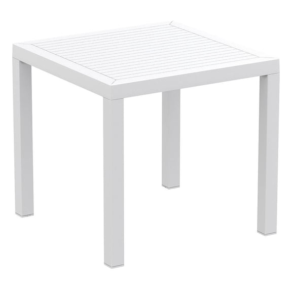Compamia Ares 31" Square Resin Patio Dining Table in White
